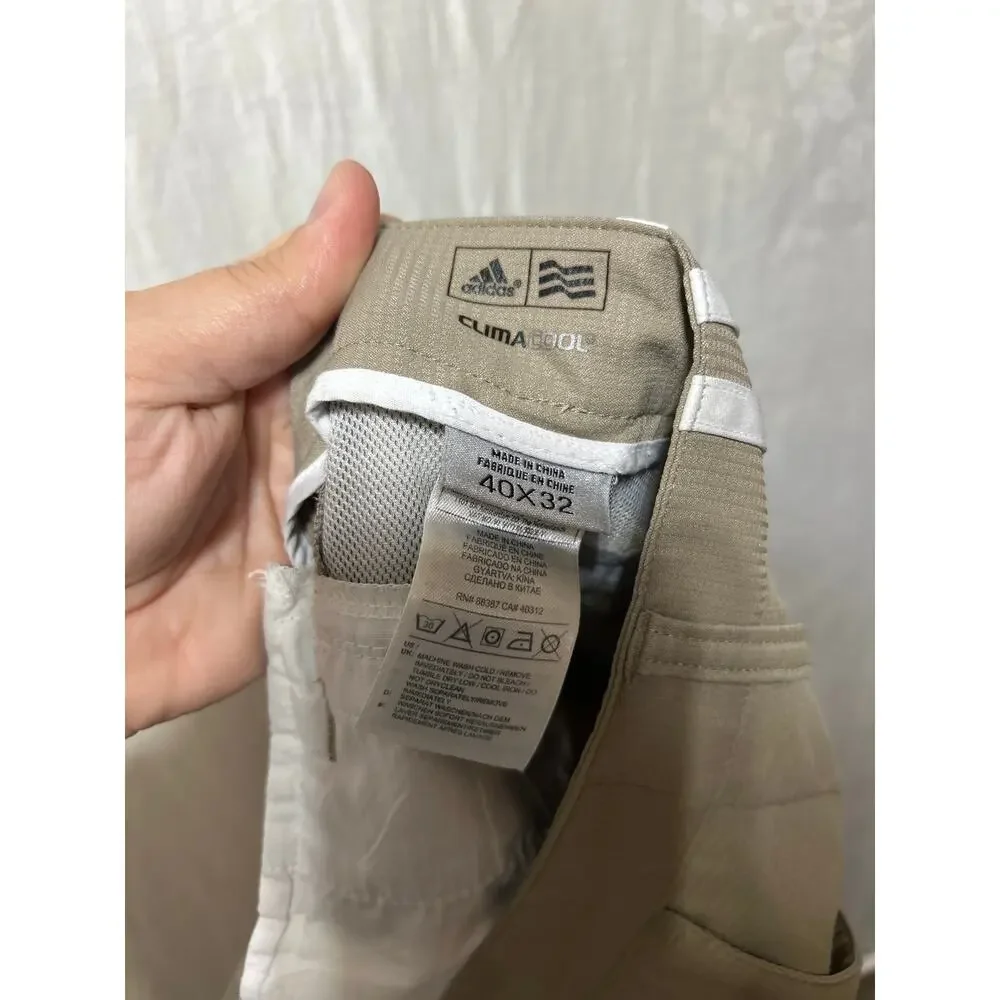 Adidas Performance Pants 40x32 Tan Climacool Rip Stop Golf